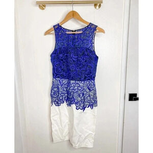 Noir Sachin & Babi white blue embroidered dress 6